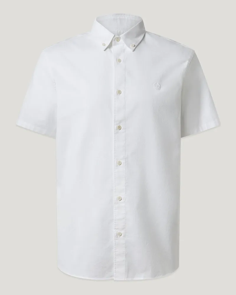 Belstaff Street Kurzarmhemd für Herren Compact Cotton Oxford Weiß Weiß