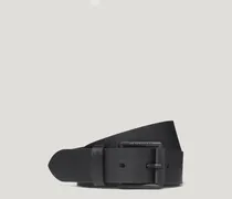 Roller Buckle Gürtel für Herren Calf Leather Schwarz