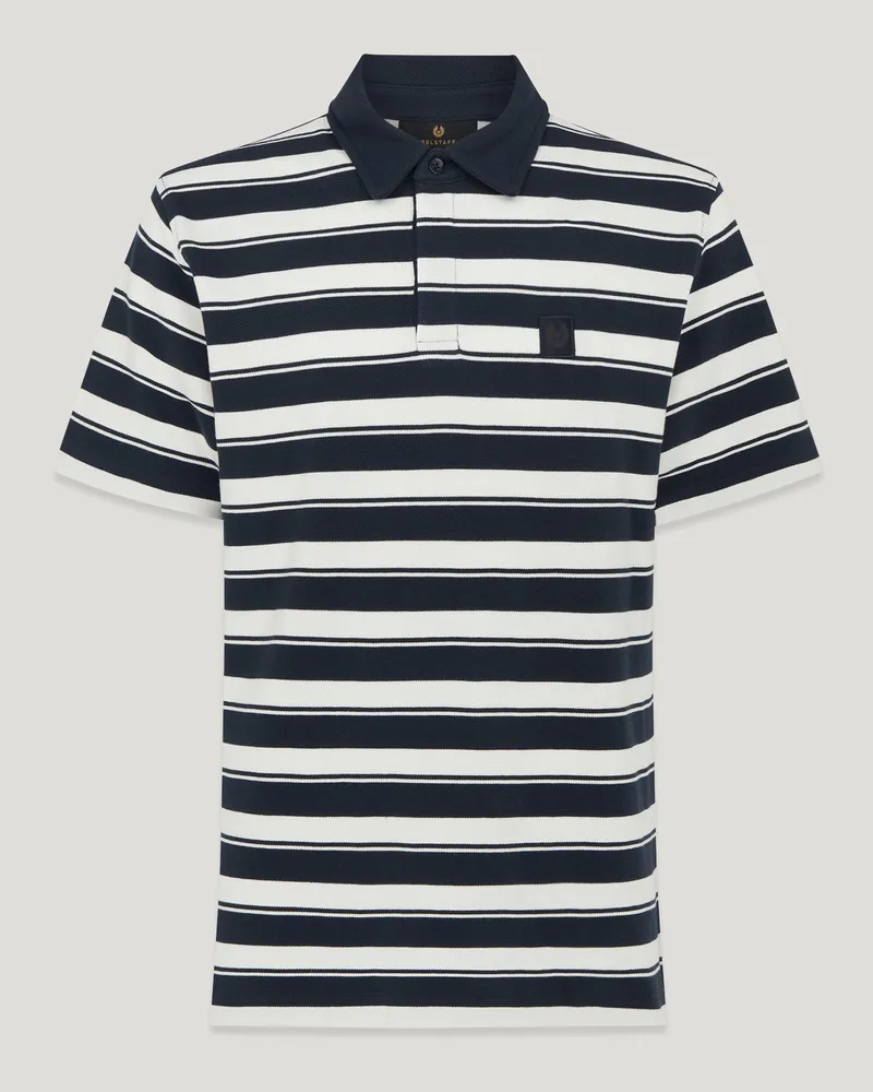 Belstaff River Polohemd für Herren Cotton Pique Dunkles Tintenblau/Natur Dunkles