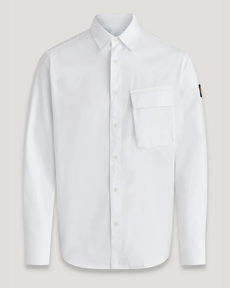 Belstaff Scale Hemd für Herren Garment Dye Cotton Weiß Weiß