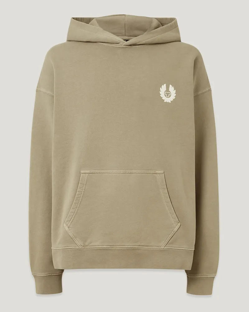 Belstaff Competition Hoodie für Herren Heavyweight Cotton Fleece Dunkelbraun Dunkles