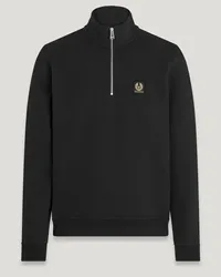 Belstaff Sweatshirt Mit Viertelreißverschluss für Herren Cotton Fleece Black