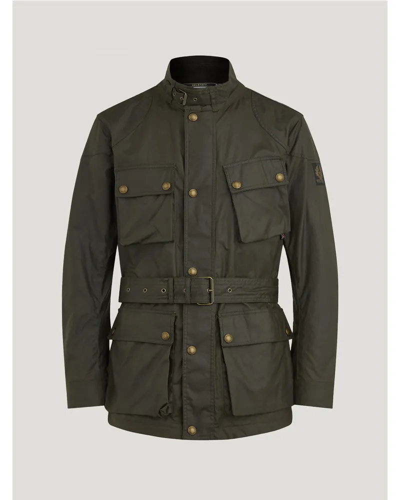 Belstaff Trialmaster Jacke für Herren Waxed Cotton Grün Verblasstes