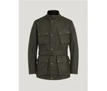 Trialmaster Jacke für Herren Waxed Cotton Verblasstes Olivgrün