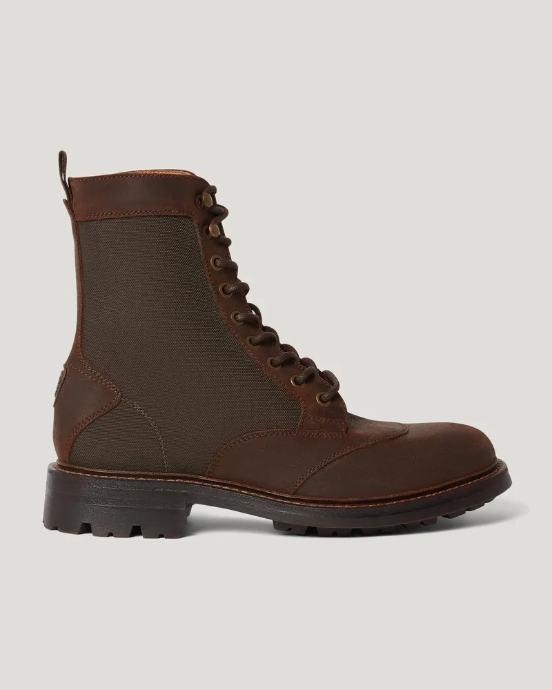 Belstaff Campbell Stiefel für Herren Leather & Cordura Grün Verblasstes