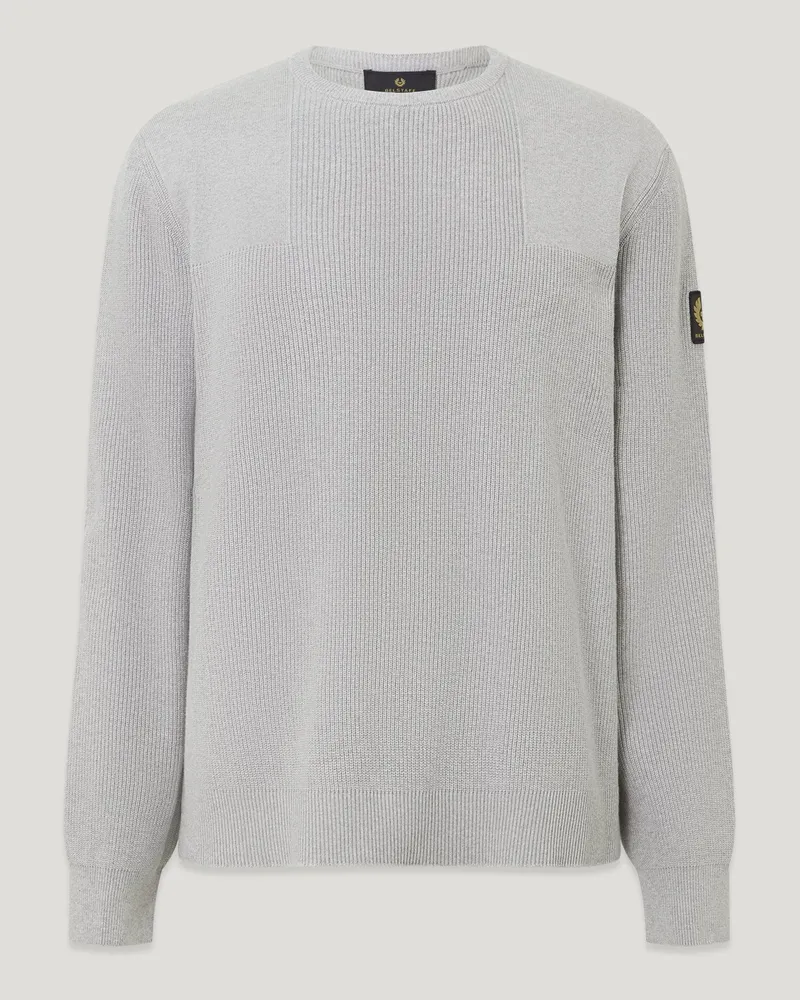 Belstaff Commander Rundhalspullover für Herren Organic Cotton Silbergrau XS 