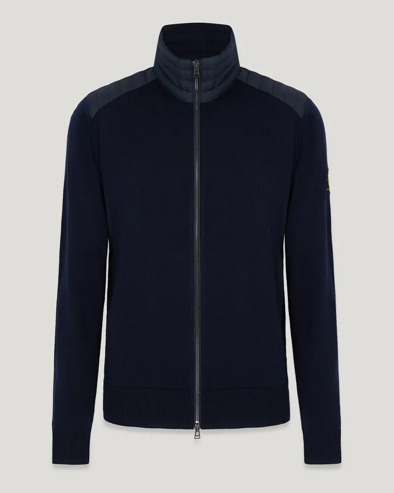 Belstaff Kelby Reißverschluss-cardigan für Herren Merino Wool Dunkles Dunkelblau 3XL 