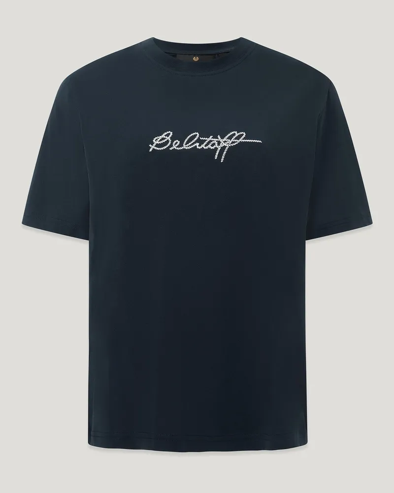 Belstaff Peri T-shirt Mit Stickerei für Damen Cotton Jersey Dunkles Dunkelblau M 