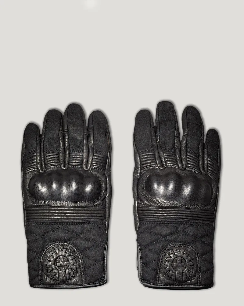 Belstaff Hampstead Motorradhandschuhe für Herren Calf Leather Schwarz/schwarz L 