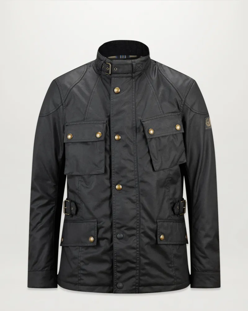 Belstaff Crosby Motorradjacke für Herren Waxed Cotton Schwarz Schwarz