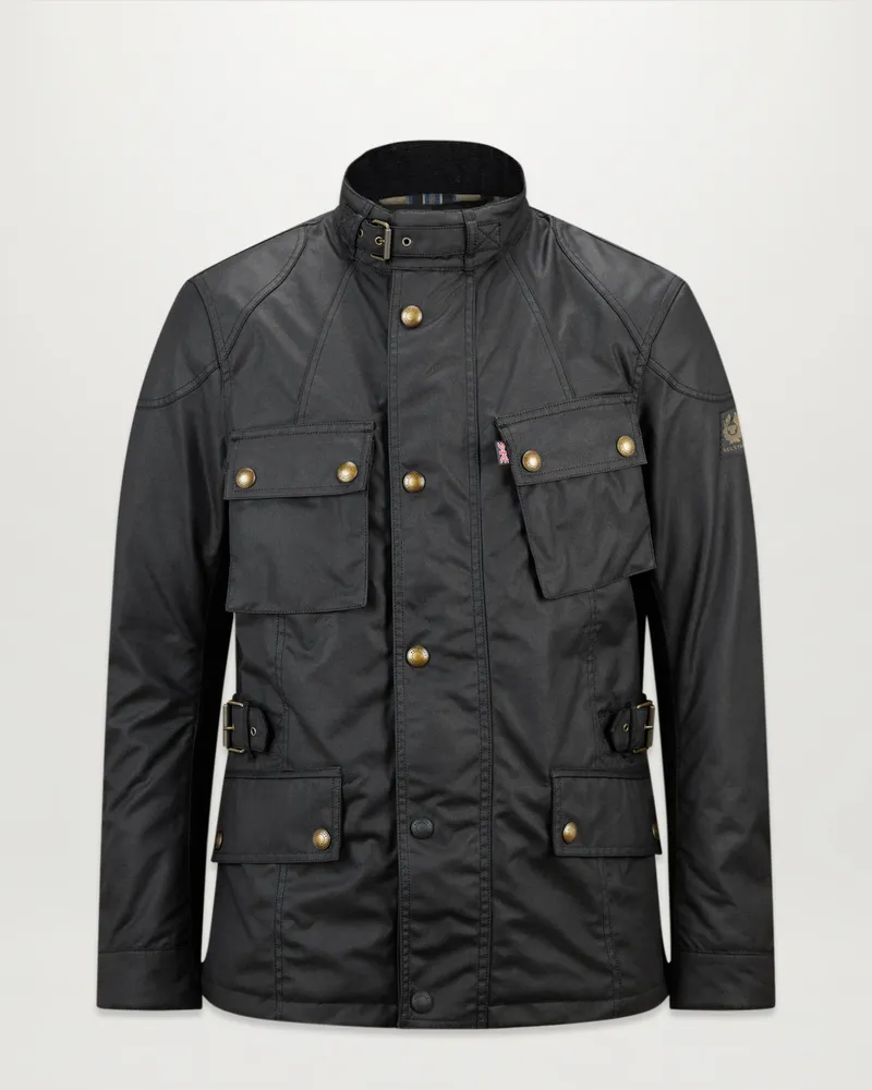 Belstaff Crosby Motorradjacke für Herren Waxed Cotton Schwarz Schwarz