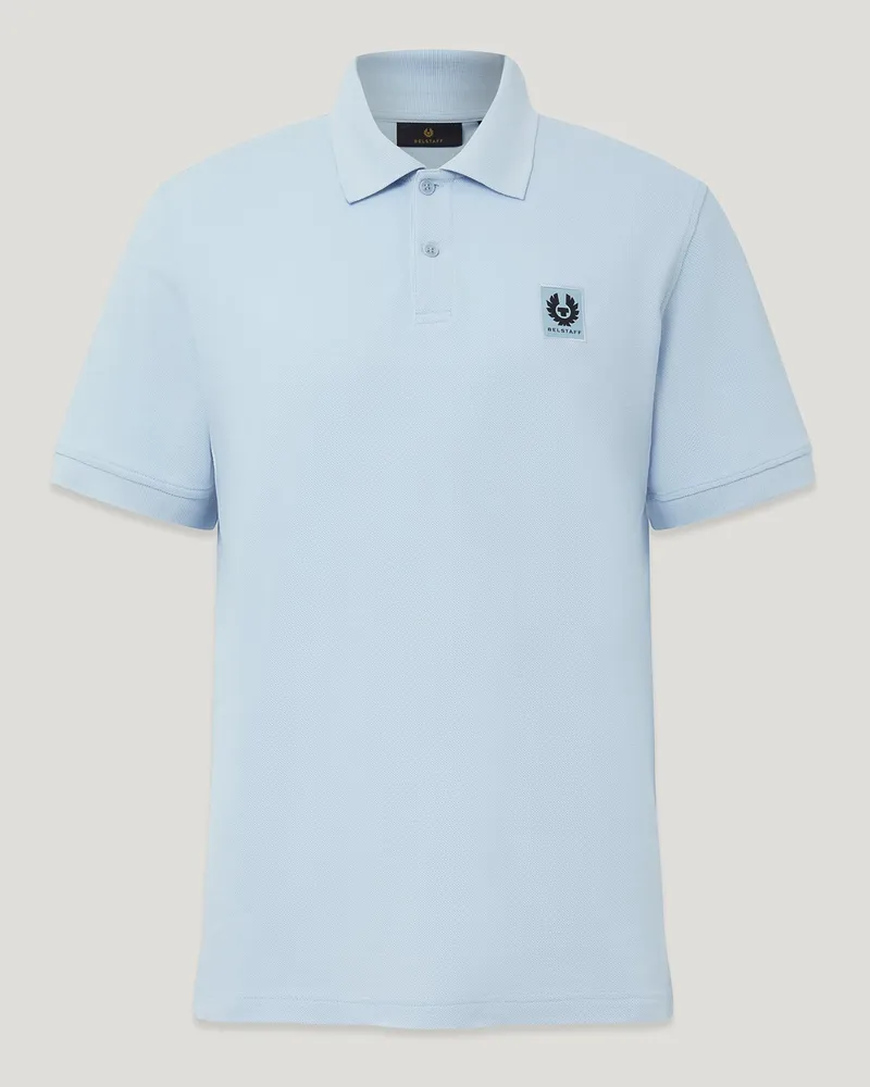 Belstaff Polohemd für Herren Cotton Pique Hellblau L 