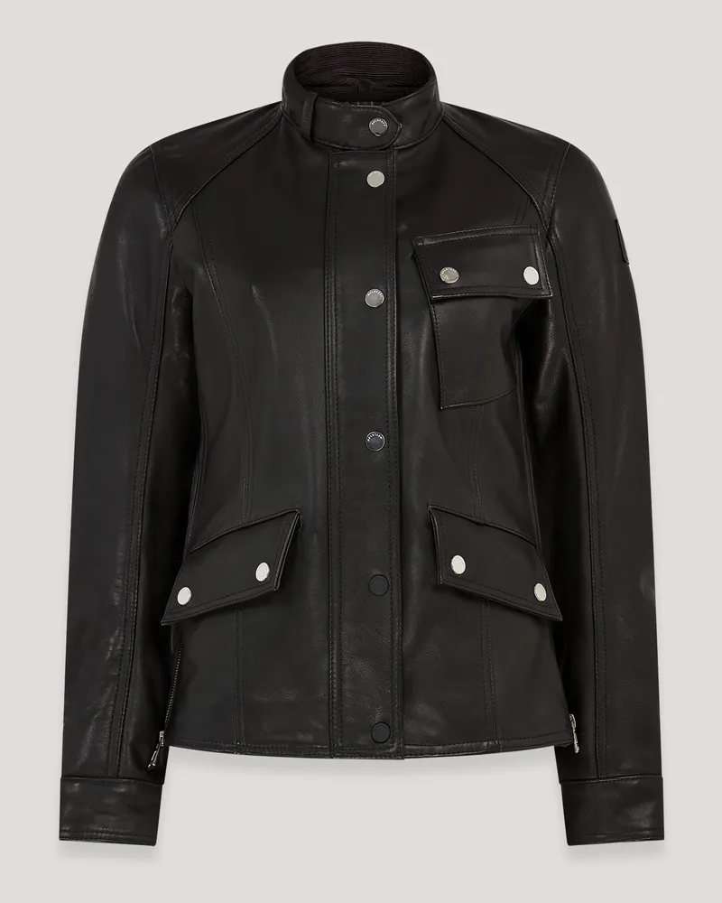 Belstaff Penrith Motorradjacke für Damen Calf Leather Schwarz XL 