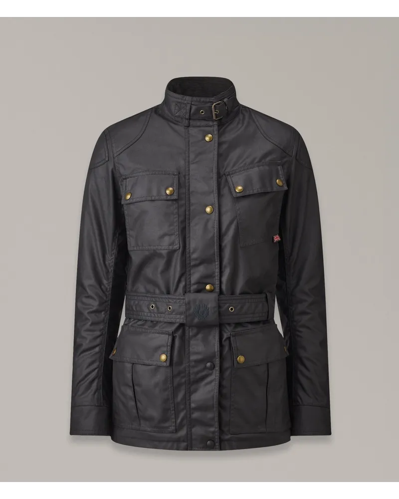 Belstaff Trialmaster Motorradjacke für Damen Waxed Cotton Black