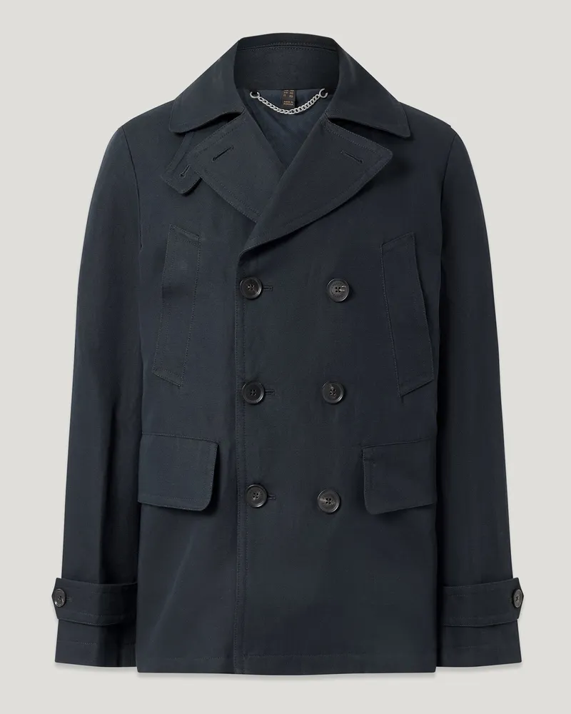 Belstaff Milford Cabanmantel für Herren Tailored Linen Cotton Twill Dunkles Dunkelblau EU 50 