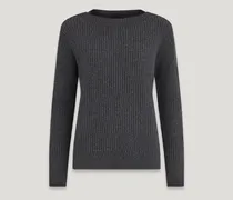 Docklands Rundhalspullover für Damen Wool Cashmere Blend Meliertes Dunkelgrau