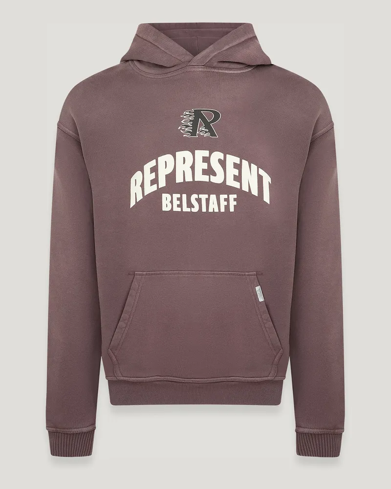 Belstaff X Represent Hoodie Mit Flammen-phönix-logo für Herren Cotton Jersey Pflaume Pflaume