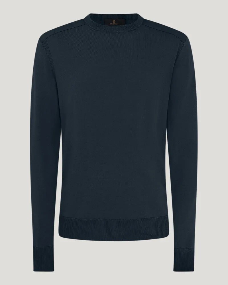 Belstaff Kerrigan Rundhalspullover für Herren Merino Wool Dunkles Tintenblau Dunkles