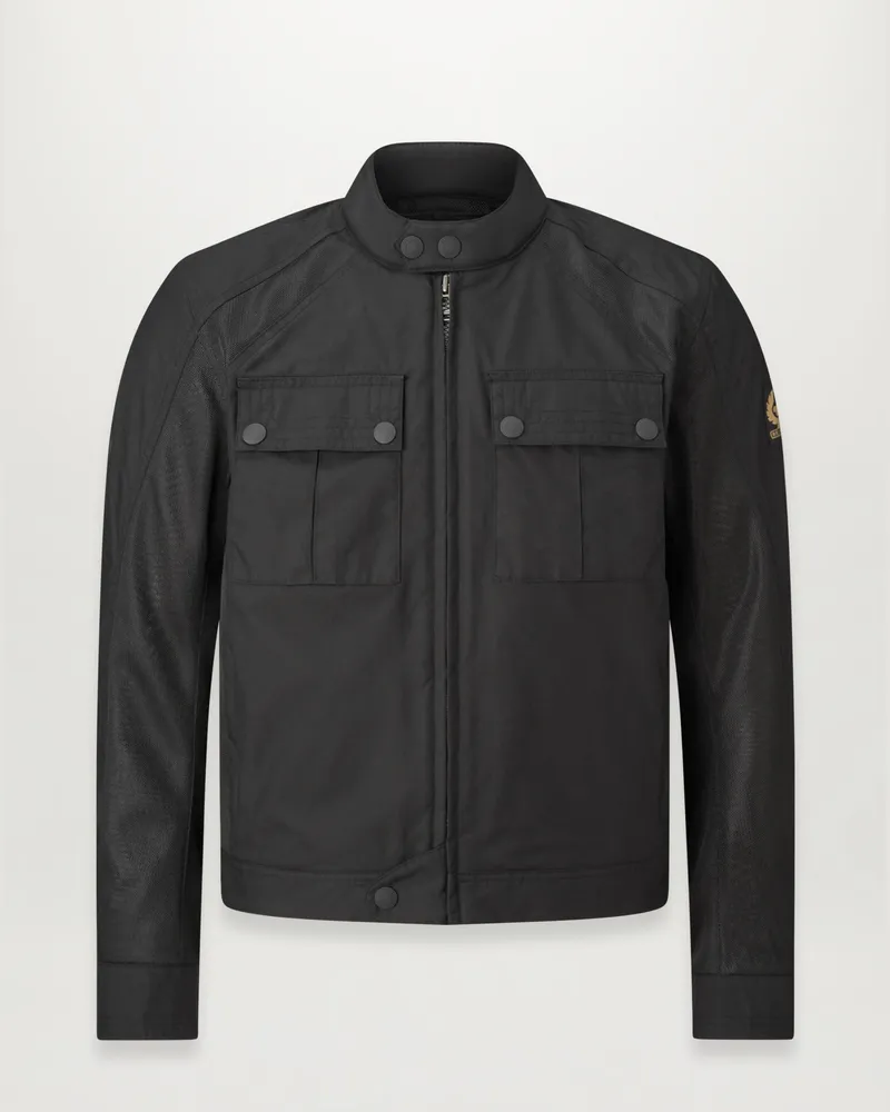 Belstaff Temple Motorradjacke für Herren Technical Nylon Schwarz 4XL 