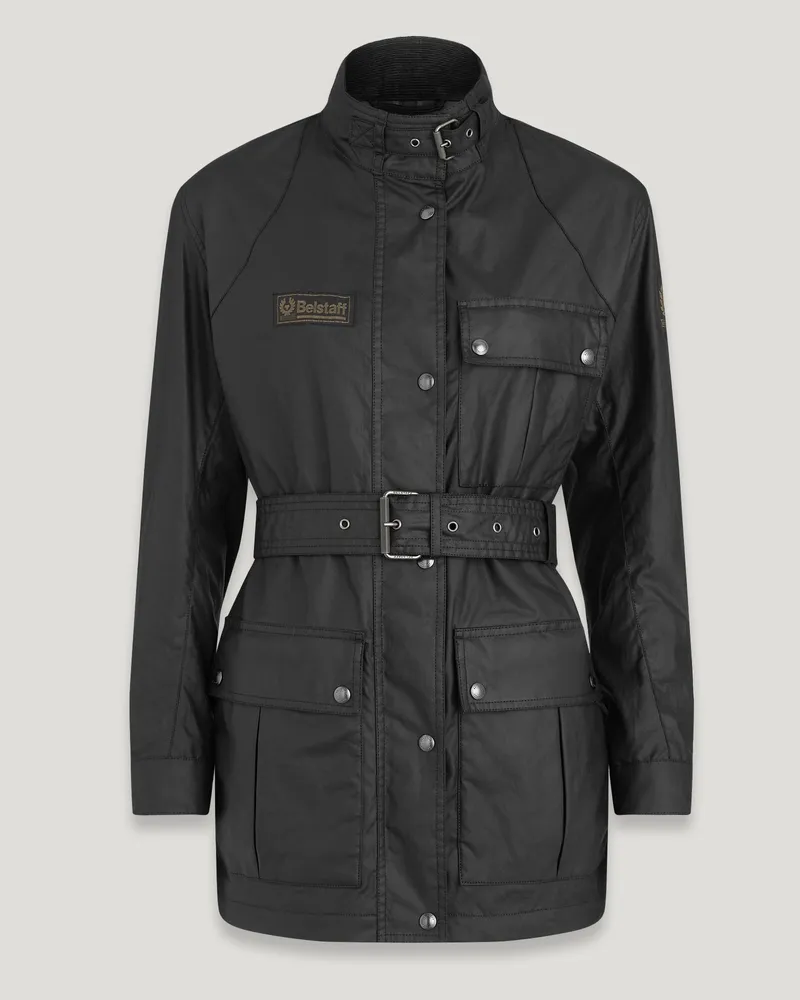 Belstaff Heirloom Trialmaster Jacke für Damen Waxed Cotton Schwarz Schwarz