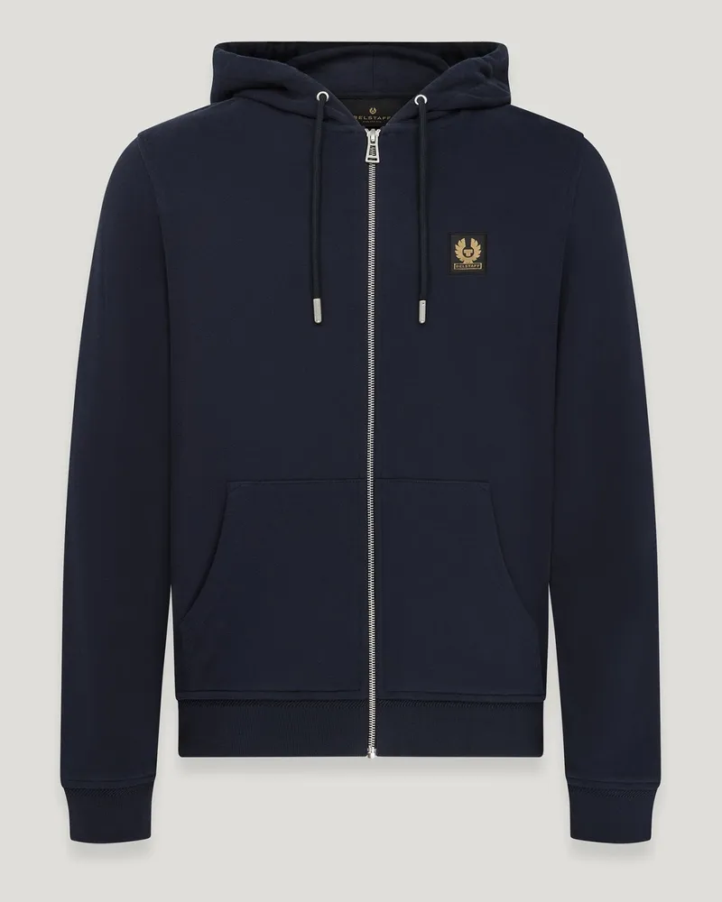 Belstaff Hoodie Mit Durchgehendem Reißverschluss Cotton Fleece Dunkles Tintenblau Dunkles