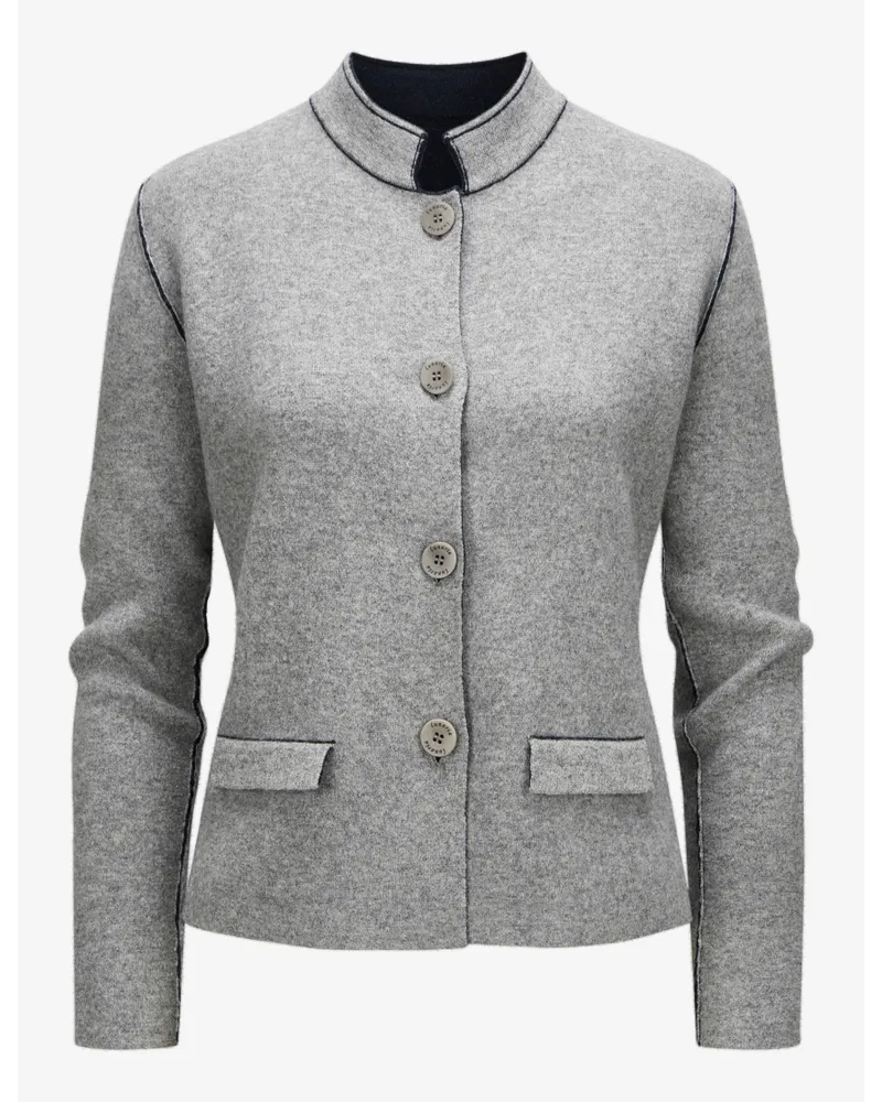 Lunaria Cashmere Wende-Cashmere-Jacke Grau