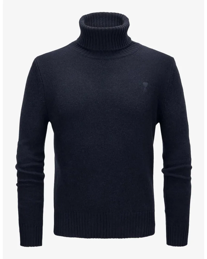 AMI Paris Cashmere-Rollkragenpullover Blau