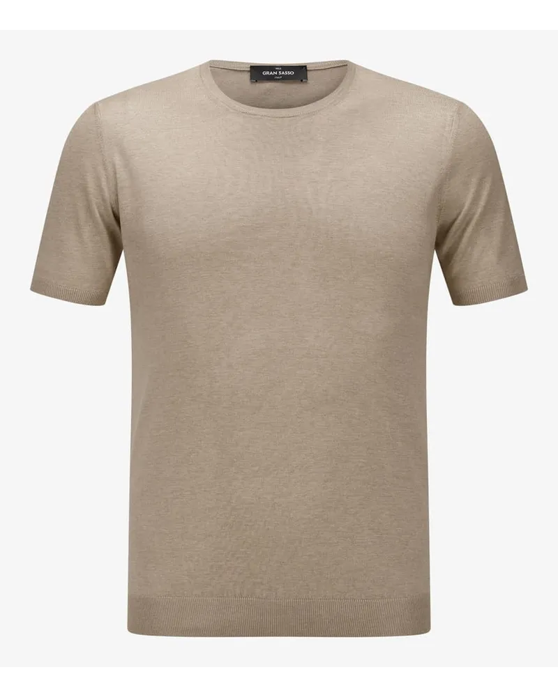 Gran Sasso Seiden-Strickshirt Beige