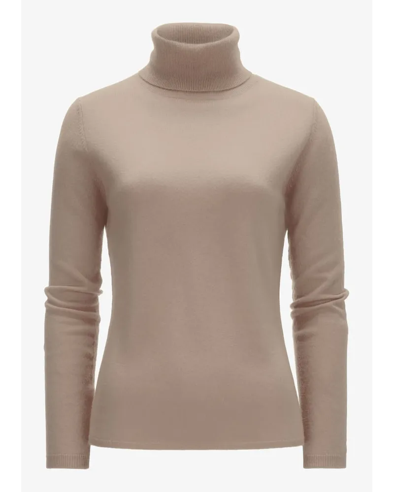 ALLUDE Cashmere-Rollkragenpullover Beige