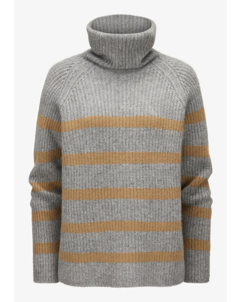 Lunaria Cashmere Cashmere-Rollkragenpullover Grau