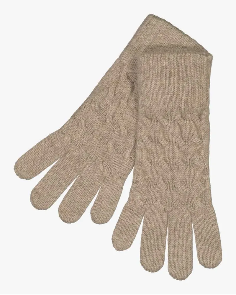 William Lockie Cable Cashmere-Handschuhe Braun