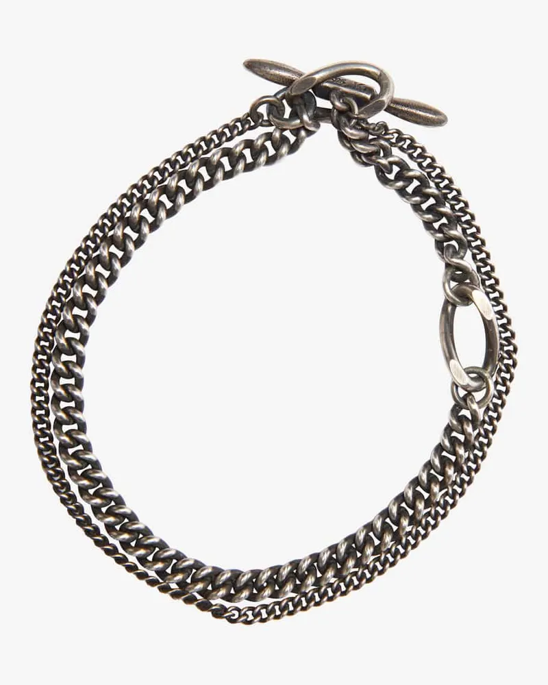 WERKSTATT:MÜNCHEN Double Chain Sculpture Armband Silbern