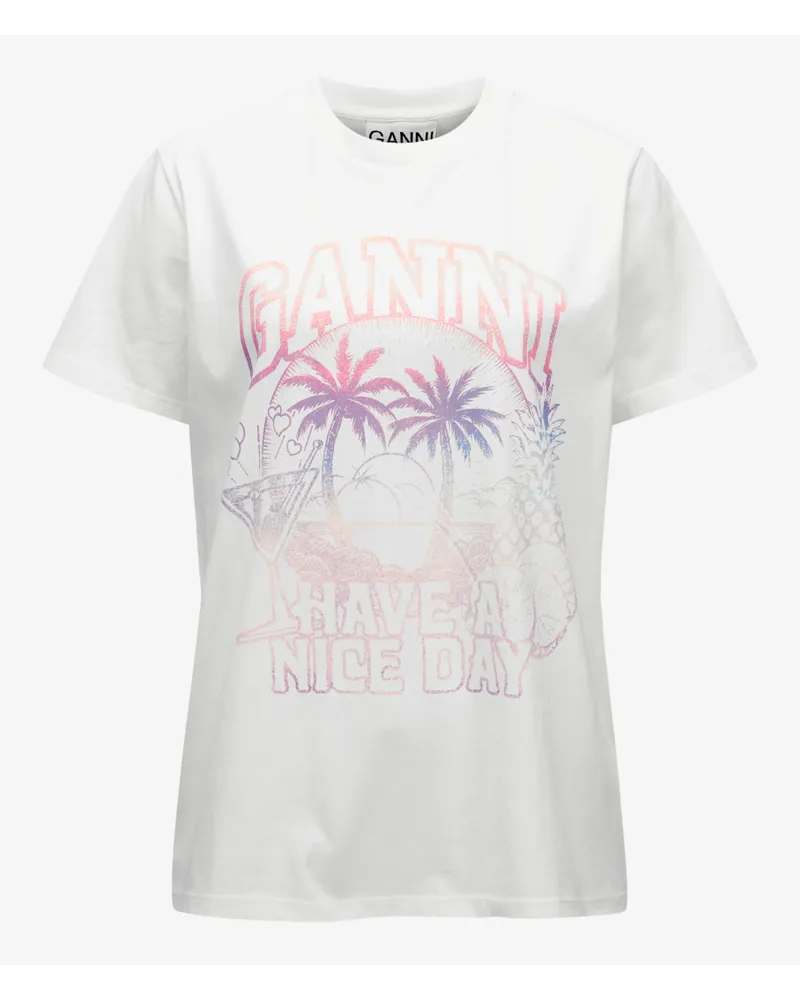 Ganni T-Shirt Weiß
