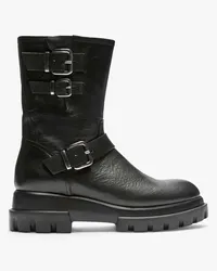 Attilio Giusti Leombruni Chunky Biker Boots Schwarz