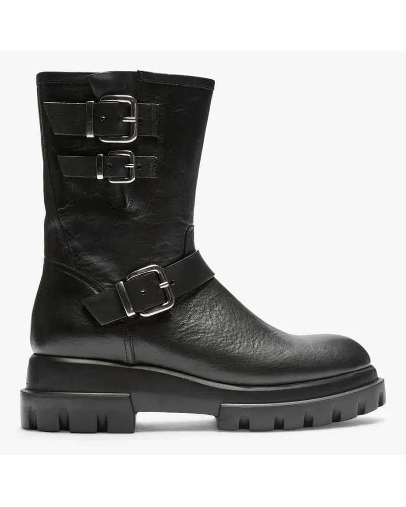 Attilio Giusti Leombruni Chunky Biker Boots Schwarz