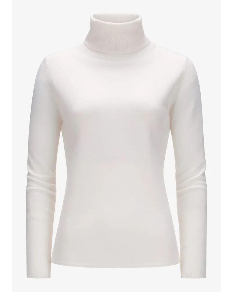 ALLUDE Cashmere-Rollkragenpullover Weiß