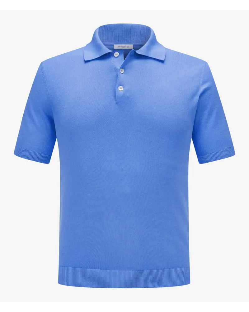 Malo Strick-Poloshirt Blau