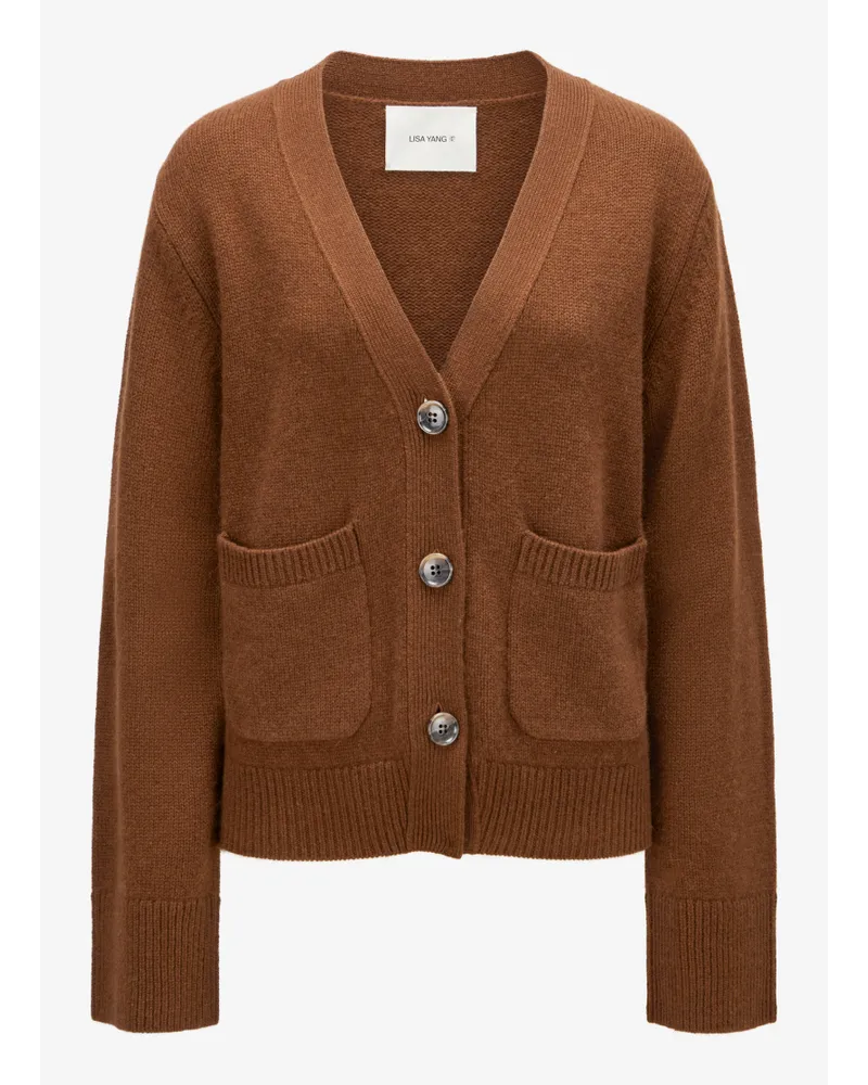 Lisa Yang Danni Cashmere-Strickjacke Braun