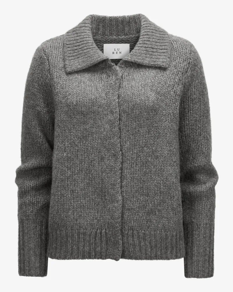 LU REN Cameron Cashmere-Seiden-Strickjacke Grau