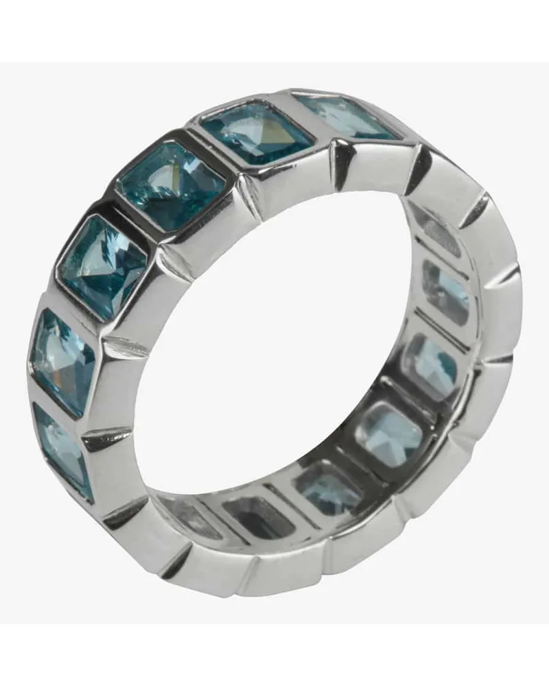 Hatton Labs Emeral Cut Eternity Ring Silbern