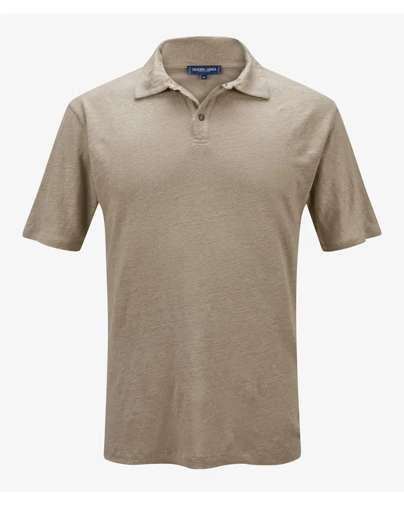 Frescobol Carioca Mello Leinen-Poloshirt Beige