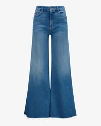 Mother The Roller Jeans Mid Rise Wide Leg Fray Blau