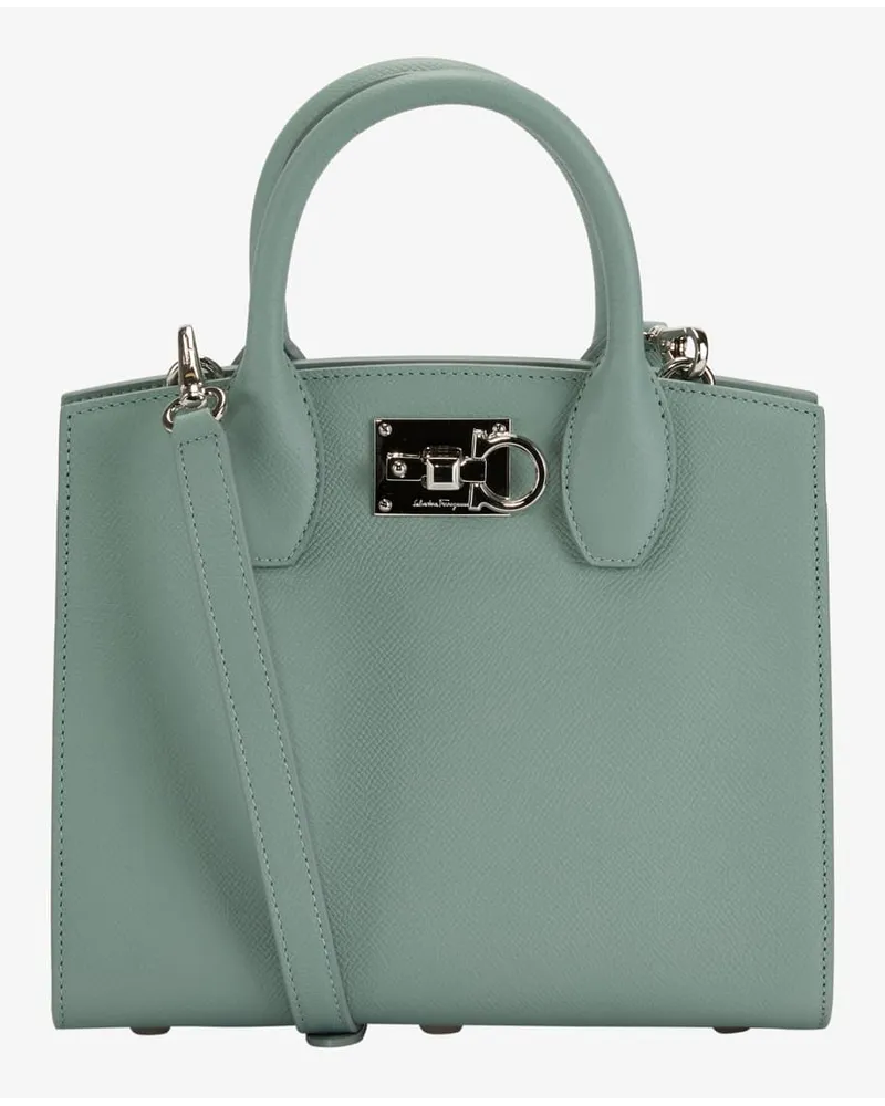 Ferragamo Studio Box Mini Henkeltasche Blau