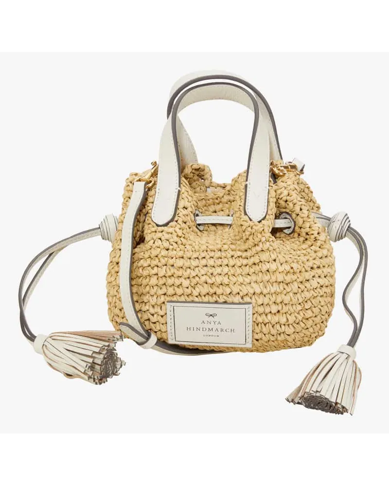 Anya Hindmarch Small Drawstring Henkeltasche Beige