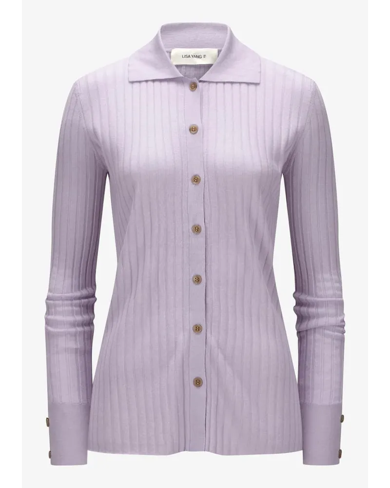 Lisa Yang Aria Cashmere-Strickjacke Violett