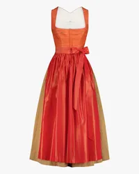 Lodenfrey Dirndl lang mit Seidenschürze Orange