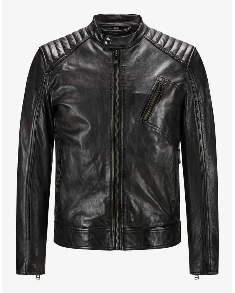 Belstaff Racer Lederjacke Schwarz