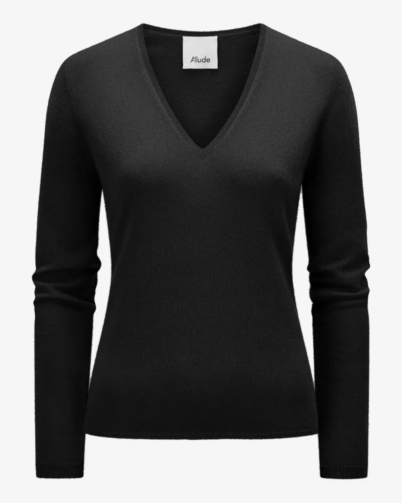 ALLUDE Cashmere-Pullover Schwarz