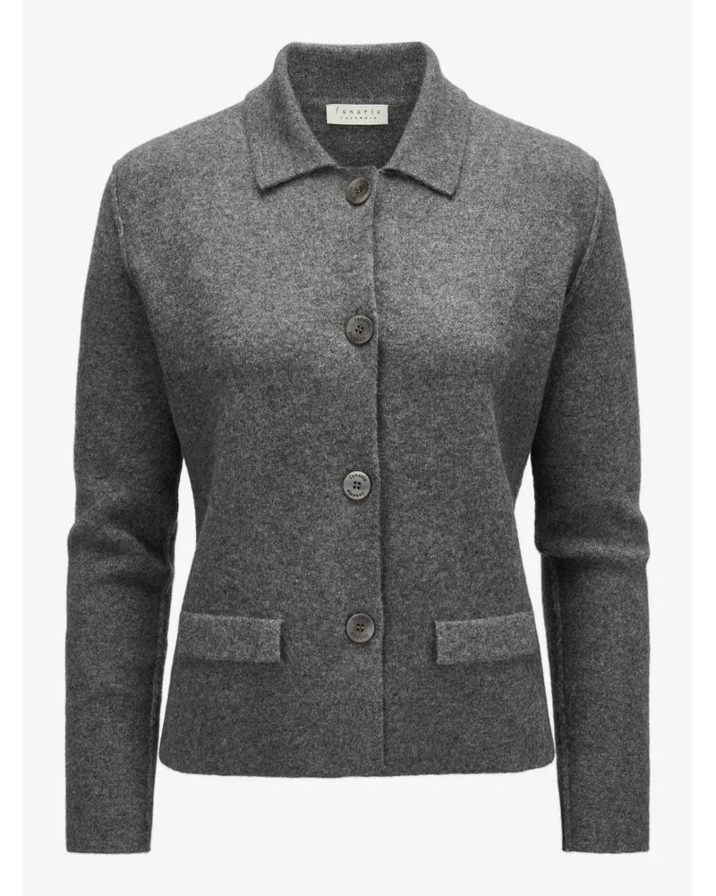 Lunaria Cashmere Cashmere-Strickjacke Grau