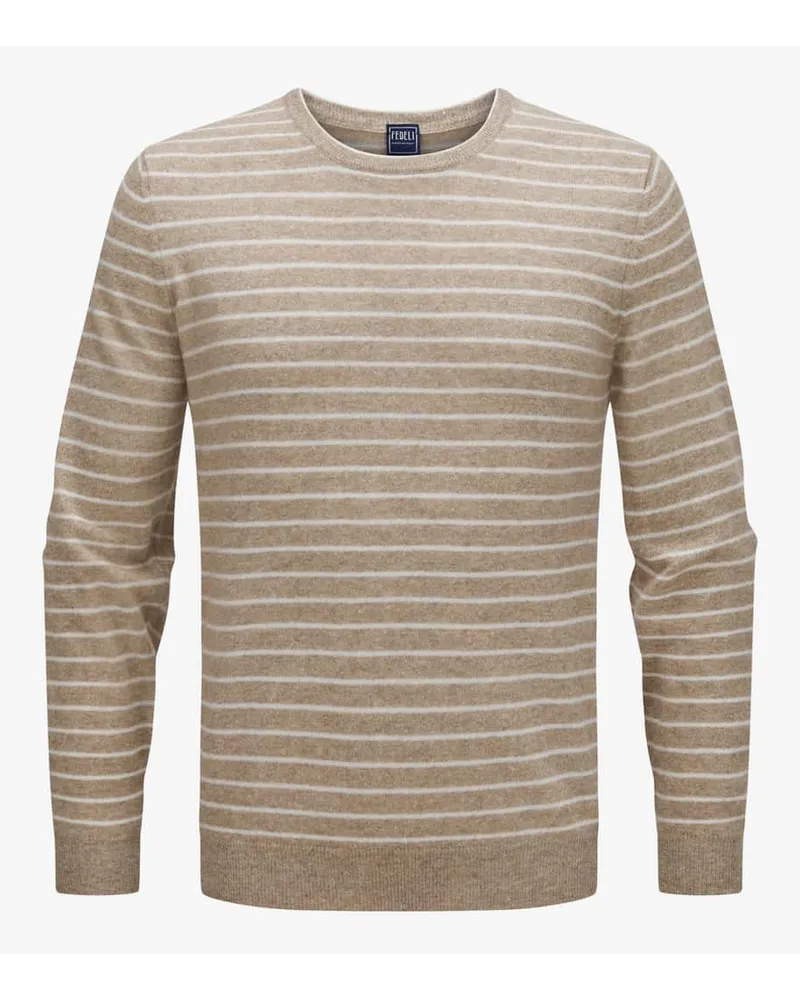 Fedeli Argentina Riga Cashmere-Pullover Beige